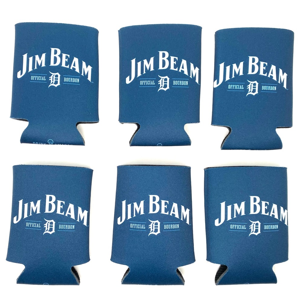 Jim Beam Whiskey Detroit Tigers Can Koozie Holder MLB Beer Can Coozie Set of 6
